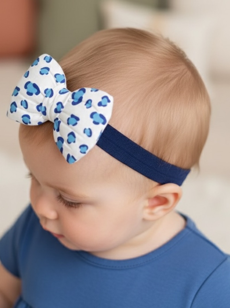 Χειροποίητη Κορδέλα Μπλέ Λεοπάρ CETH0004C