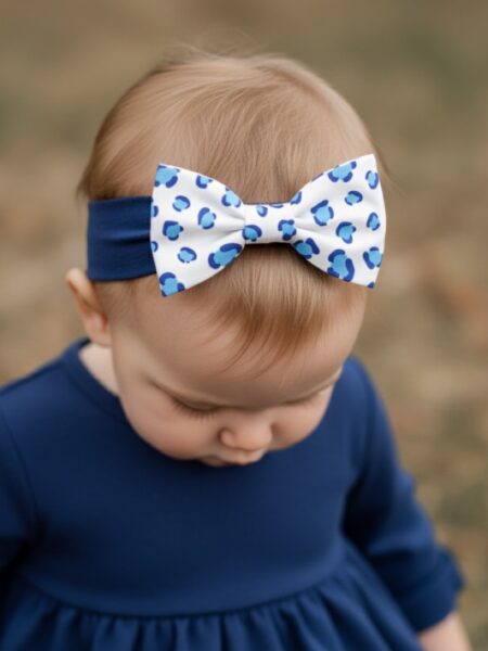 Χειροποίητη Κορδέλα Μπλέ Λεοπάρ CETH0004E