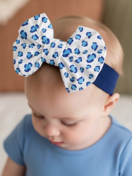 Χειροποίητη Κορδέλα Μπλέ Λεοπάρ DETH0004A