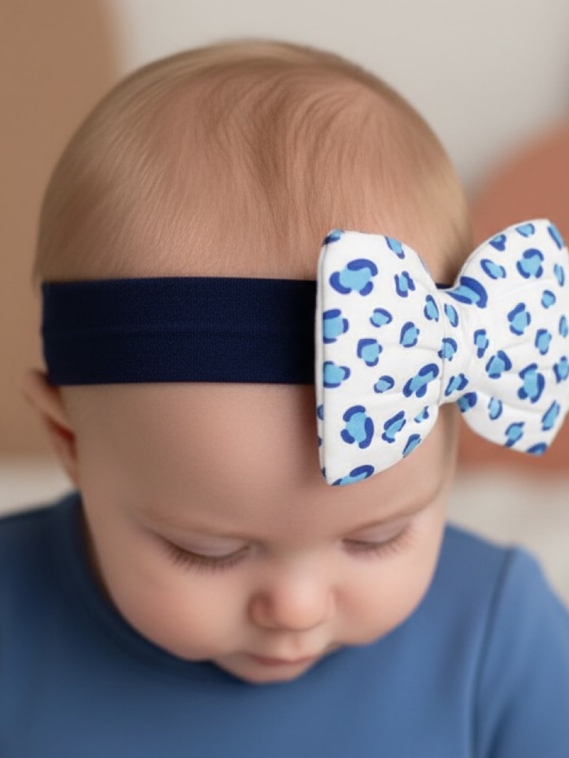 Χειροποίητη Κορδέλα Μπλέ Λεοπάρ DETH0004C