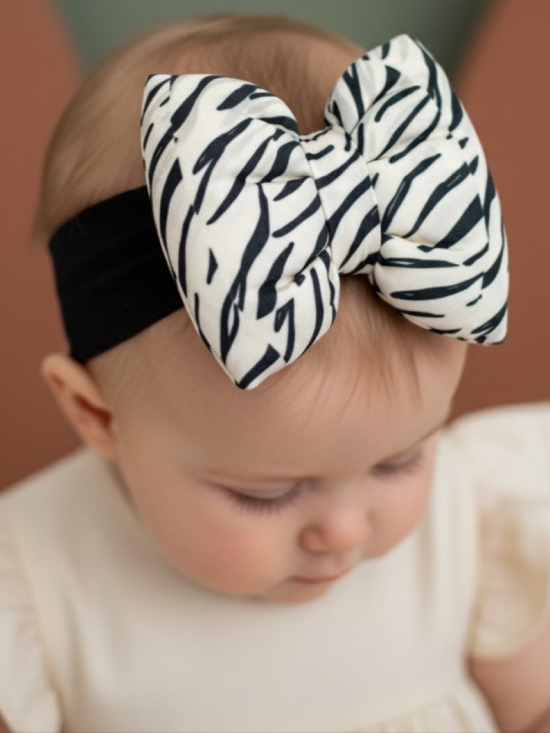 Χειροποίητη Κορδέλα Λευκό Μαύρο Ζεβρέ DETH0009C