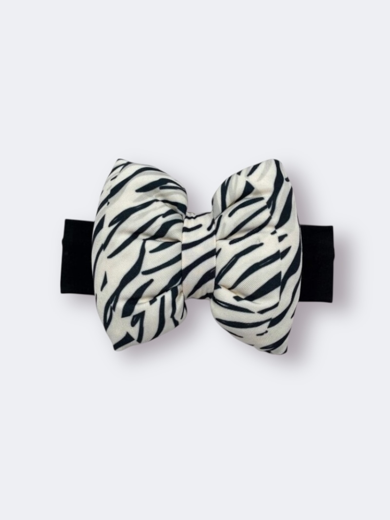 Χειροποίητη Κορδέλα Λευκό Μαύρο Ζεβρέ DETH0009C - Image 2