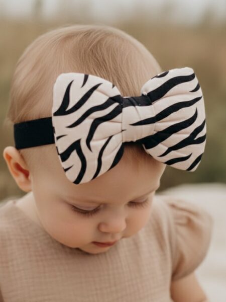 Χειροποίητη Κορδέλα Σομόν Μαύρο Ζεβρέ DETH0011C