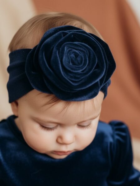 Χειροποίητη Κορδέλα Μπλέ Βελούδο 1000-ECHR0026