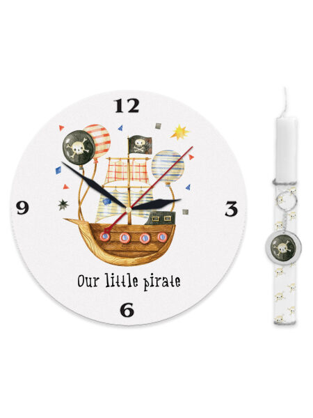 52 Λαμπάδα Ρολόϊ Τοίχου "Pirate's boat"