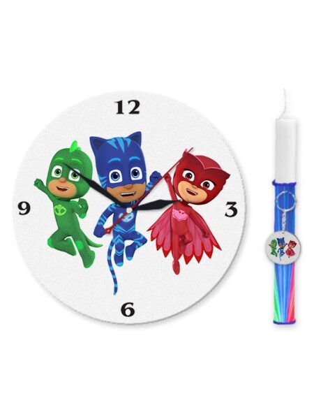 54 Λαμπάδα Ρολόϊ Τοίχου "Pyjamas in Action"