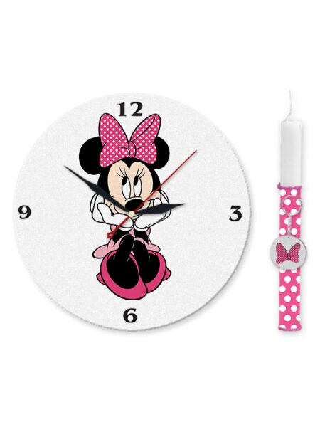 56 Λαμπάδα Ρολόϊ Τοίχου "Love you Minnie"