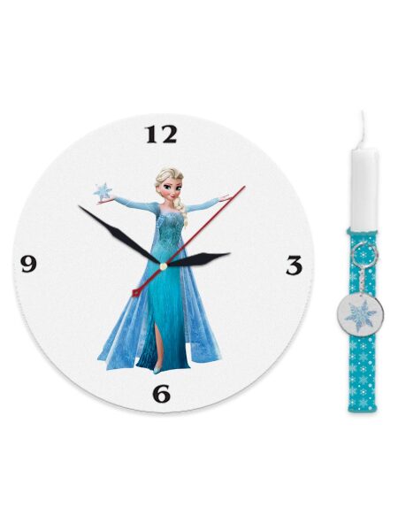 57 Λαμπάδα Ρολόϊ Τοίχου "Frozen Queen"