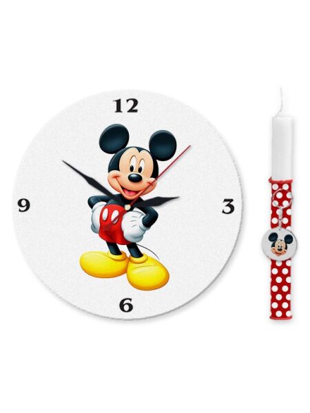 58 Λαμπάδα Ρολόϊ Τοίχου "Mickey Rules"