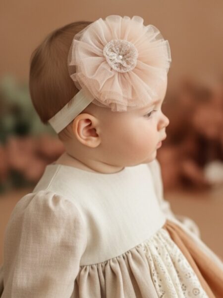 Χειροποίητη Σομόν κορδέλα μαλλιών 1000-F0059