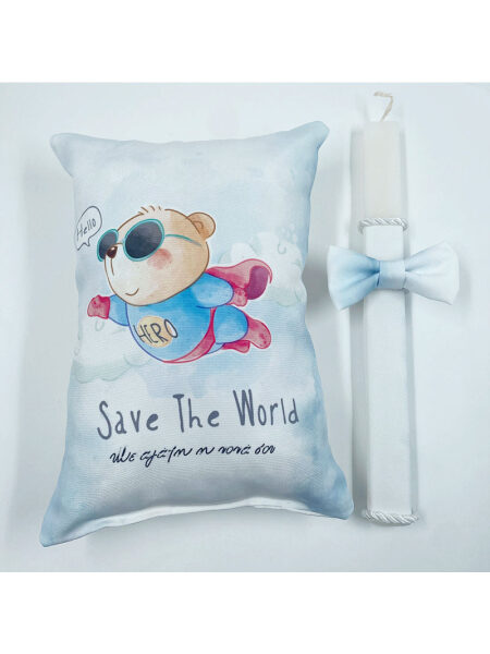 Σετ Λαμπάδα-Μαξιλάρι με Αξεσουάρ (Παπιγιόν) LAMPILBOY0003