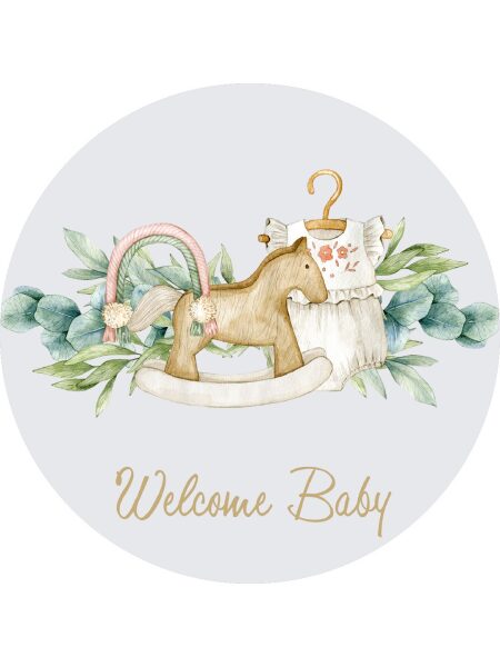 Ξύλινο Αλογάκι "Welcome Baby"