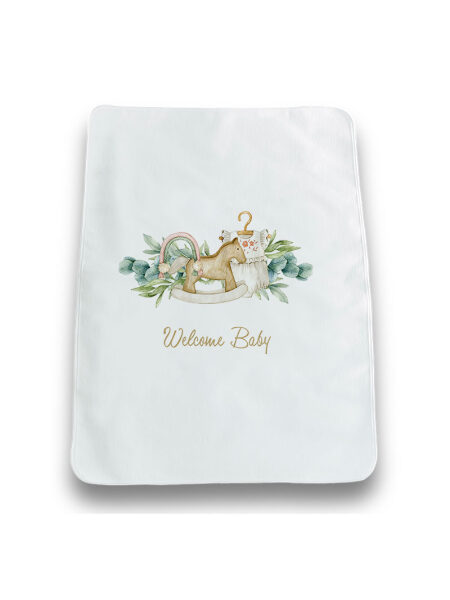Ξύλινο Αλογάκι "Welcome Baby" (Σελτές)