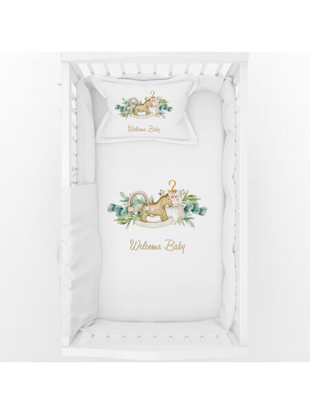 Ξύλινο Αλογάκι "Welcome Baby"(Σετ Σεντόνια)