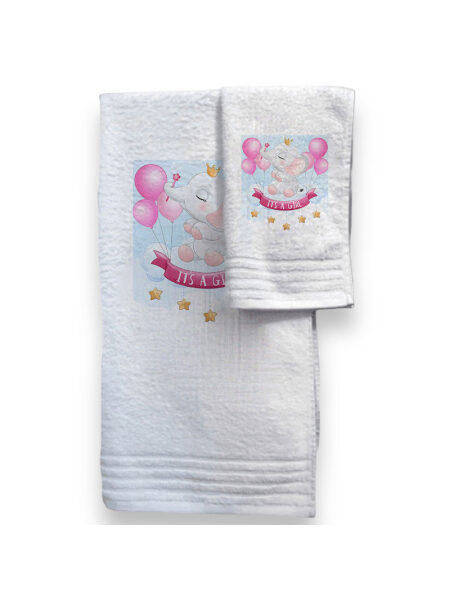 Ελεφαντάκι It΄s a Girl  (Σετ Πετσέτες)