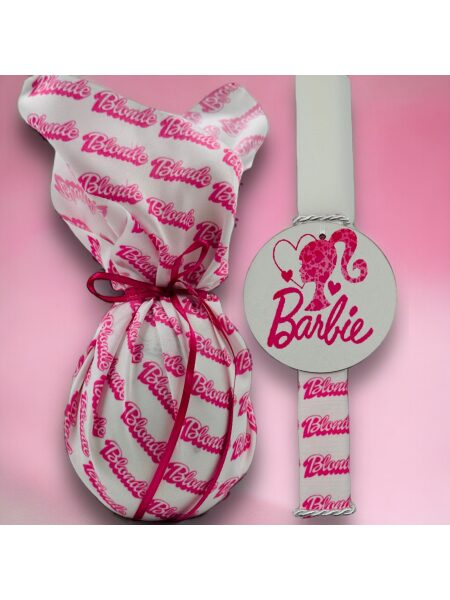 EASTER 24012 Πασχαλινό Σετ Bonjourbebe με Θέμα την "Barbie" (Λαμπάδα-Αυγό)