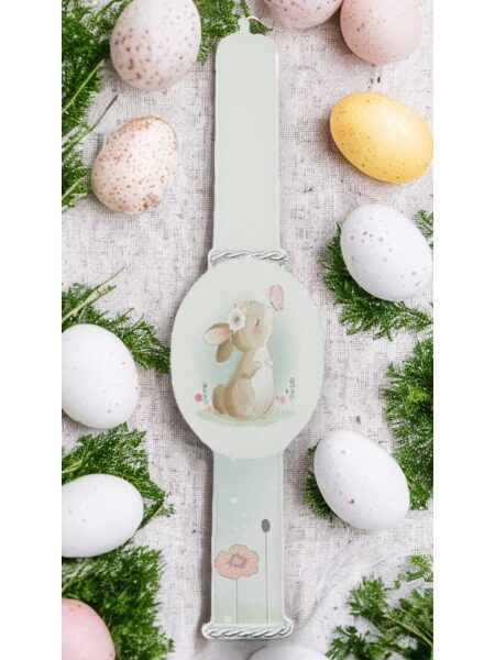 EAS100024-2A Πασχαλινή Λαμπάδα Bonjourbebe με Θέμα "RabbitWatrecolor"