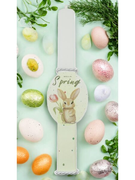 EAS100024-6A Πασχαλινή Λαμπάδα Bonjourbebe με Θέμα "Spring Rabbit"