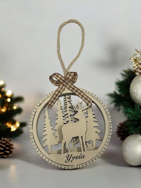 Ξύλινο Στολίδι Γόυρι 3D (CHRSTOL3D250001)