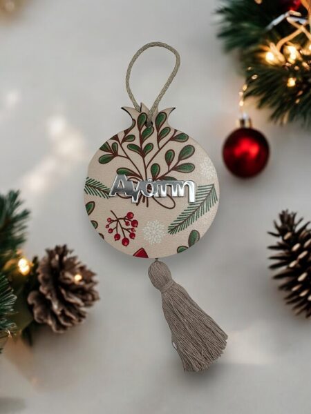 Ξύλινο Στολίδι Ρόδι (KSTOL25004)