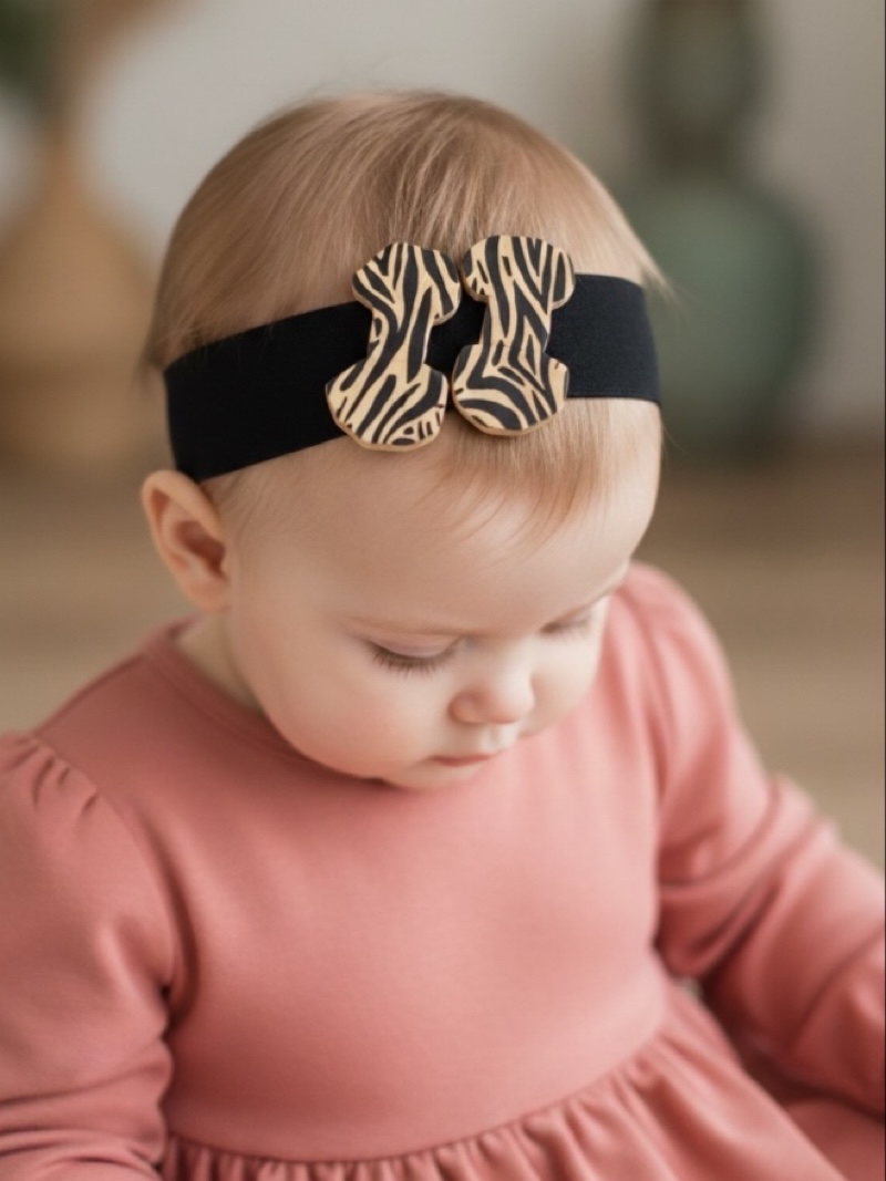 Χειροποίητη Κορδέλα Μουσταρδί Μαύρο Ζεβρέ BETH0008B