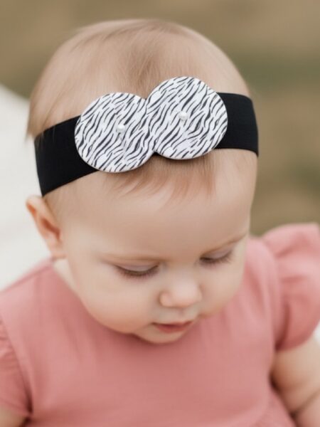 Χειροποίητη Κορδέλα Ασπρόμαυρη Ζεβρέ BETH0009A