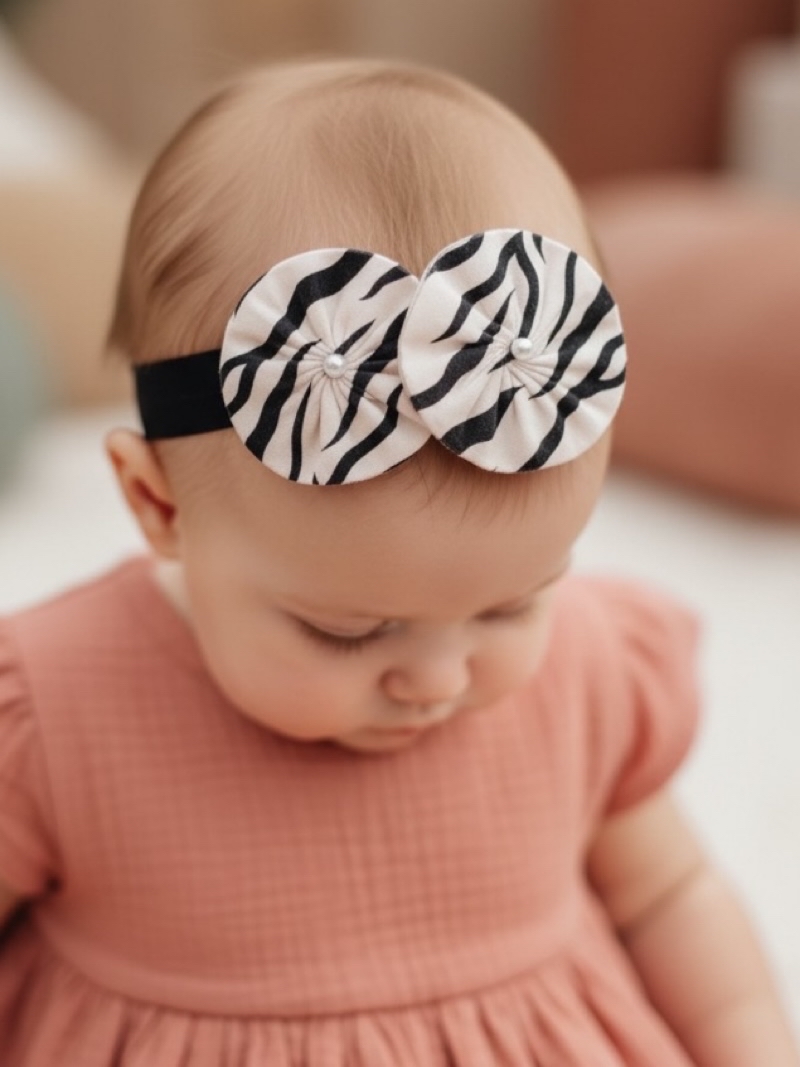 Χειροποίητη Κορδέλα Ασπρόμαυρη Ζεβρέ BETH0011A