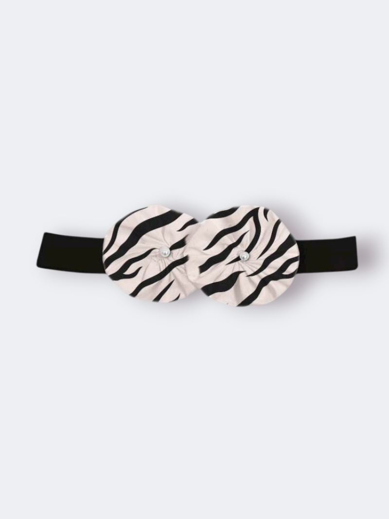 Χειροποίητη Κορδέλα Ασπρόμαυρη Ζεβρέ BETH0011A - Image 2