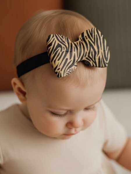 ΧΧειροποίητη Κορδέλα Μουσταρδί Μαύρο Ζεβρέ  CETH0008C