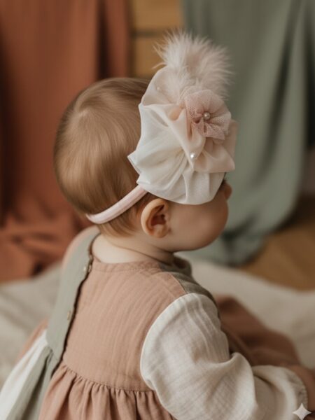 Χειροποίητη Σομόν στέκα μαλλιών 2000-F0001