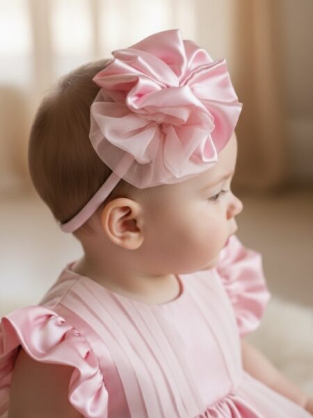 Χειροποίητη Ροζ στέκα μαλλιών 2000-F0007