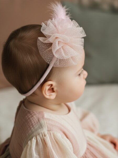 Χειροποίητη Ροζ στέκα μαλλιών 2000-F0008