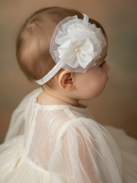 Χειροποίητη Λευκή στέκα μαλλιών 2000-F0012