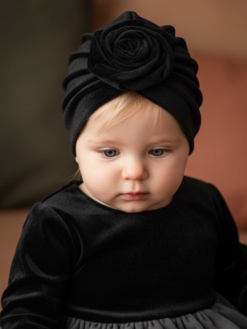 Χειροποίητο Τουρμπάνι Κλειστό Μαύρο Βελούδο 3000-CHR0024