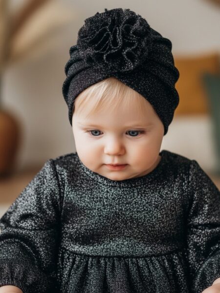 Χειροποίητο Τουρμπάνι Κλειστό Ανθρακί Λούρεξ 3000-CHR0025