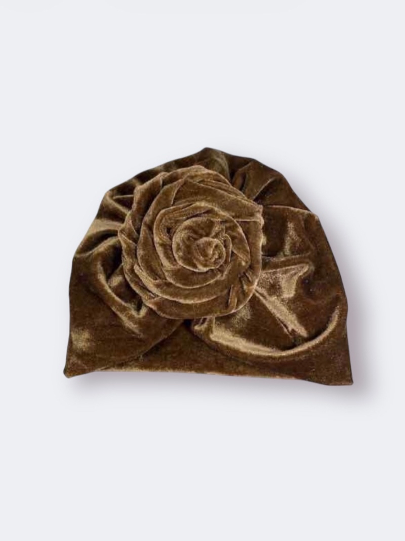 Χειροποίητο Τουρμπάνι Κλειστό Καφέ Βελούδο 3000-CHR0027 - Image 2