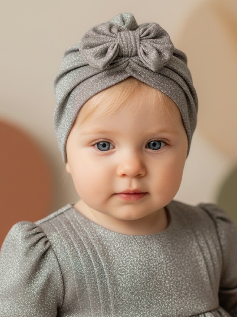 Χειροποίητο Τουρμπάνι Κλειστό Ασημί Λούρεξ 3000-CHR0032