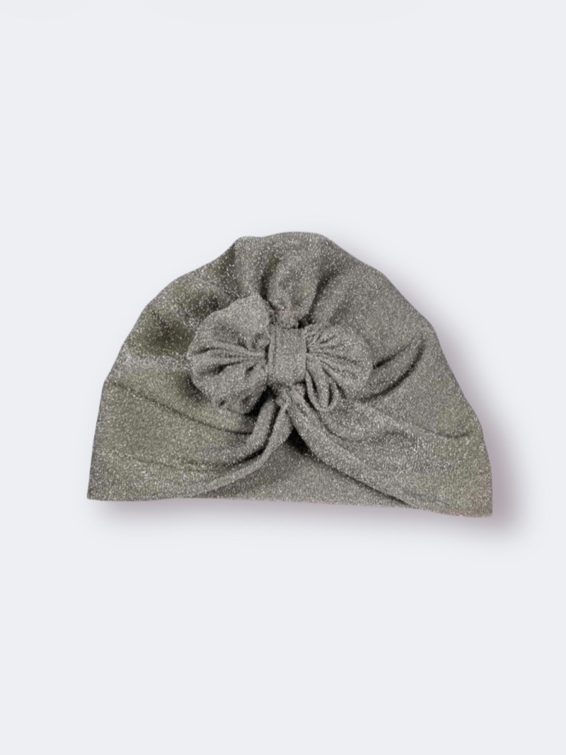 Χειροποίητο Τουρμπάνι Κλειστό Ασημί Λούρεξ 3000-CHR0032 - Image 2