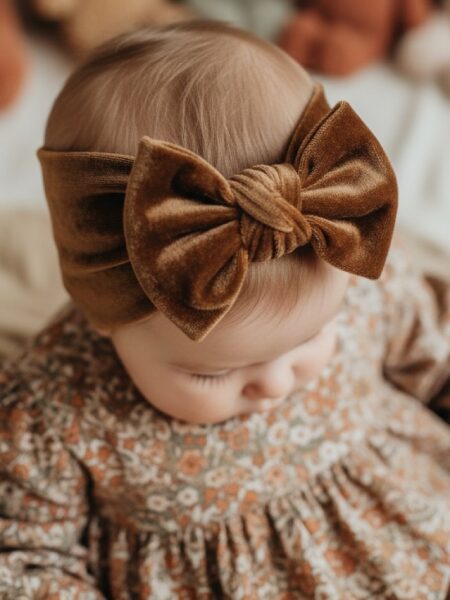 Χειροποίητο Τουρμπάνι Ανοιχτό Καφέ Βελούδο 3000-CHR0027