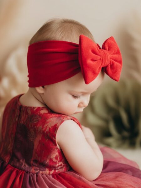 Χειροποίητο Τουρμπάνι Ανοιχτό Κόκκινο Βελούδο 3000-CHR0028