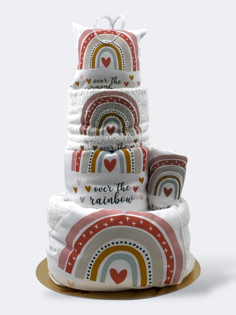 "Ουράνιο Τόξο Over the Rainbow " Τούρτα από πάνες-λευκά είδη και προίκα (Gold) - Image 2