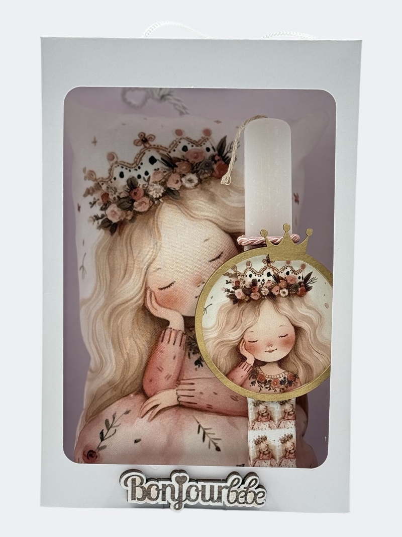 Πασχαλινή Λαμπάδα με Μαξιλάρι Vintage Πριγκίπισσα BDEAS25013a